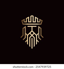 Geometric Minimalist King Logo Vector Illustration