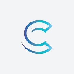 Geometric Minimalist Letter C Logo Icon Vector