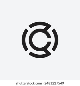 Geometric Minimalist Letter C Logo Icon Vector