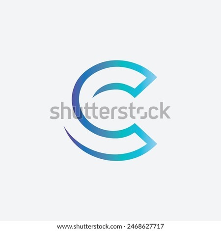 Geometric Minimalist Letter C Logo Icon Vector