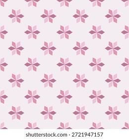 Patrón de repetición de flor rosa minimalista geométrica para textil o fondo