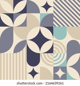 Geometric minimalist poster with simple shapes and pastel colors. Abstract pattern design in modern style for web banner, business presentation, brand pack, fabric print, wallpaper