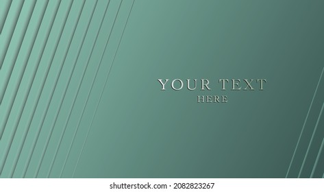 Geometric Minimalist Premium Presentation Template with Green Stripes. Abstract Green Background. Banner, Brochure, Presentation, Website Etc. Custom Wallpaper Design for You. Vector.