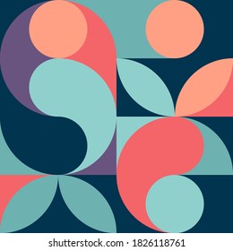 Geometric minimalist style, abstract creative composition of geometric shapes, cover design, business presentations, books, layout for printing on textiles, Wallpaper design