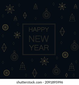 geometric minimalist style, happy new year background
