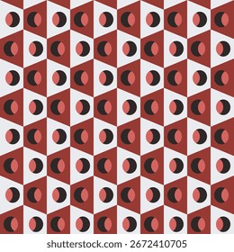 Geometric Minimalist Triangle and Circle Repeatable Textile Pattern Design Element