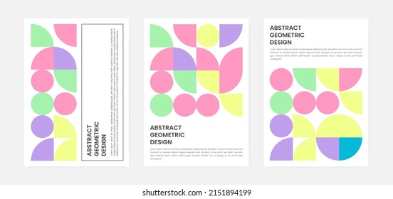Geometric minimalistic artwork covered with shapes and figures. The abstract pattern design style for cover, web banner, landing page, business presentation, branding, packaging, wallpaper