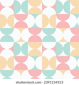 Geometric minimalistic color composition template with shapes. Scandinavian abstract pattern for web banner, packaging, branding.