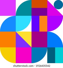 Geometric Minimalistic Colorful Background. Abstract Geometry Vector Pattern, Web Banner, Wallpaper