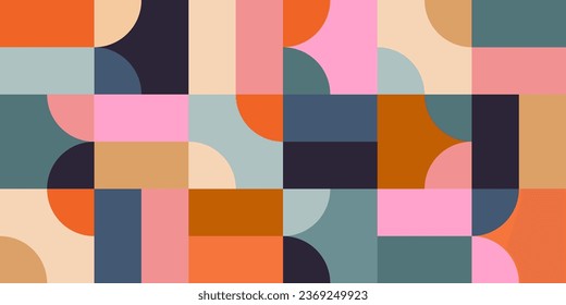 Patrón de mosaico geométrico minimalista sin fisuras. Abstracto vectorial para banner web, presentación de negocios, marca, tarjeta, invitación, afiche, portada, impresión textil.