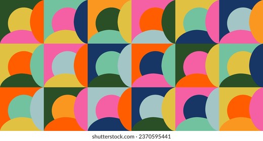 Geometric minimalistic mosaic seamless pattern. Abstract vector for web banner, business presentation, branding, card, invitation, poster, cover, textile print.