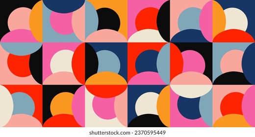 Geometric minimalistic mosaic seamless pattern. Abstract vector for web banner, business presentation, branding, card, invitation, poster, cover, textile print.