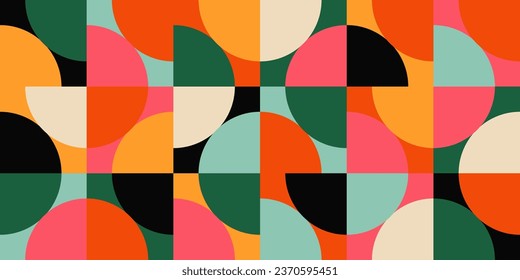 Geometric minimalistic mosaic seamless pattern. Abstract vector for web banner, business presentation, branding, card, invitation, poster, cover, textile print.