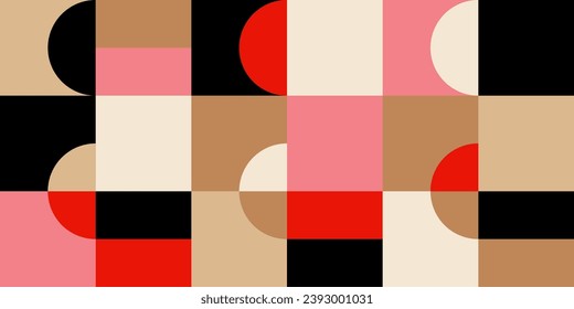 Geometric minimalistic mosaic seamless pattern. Abstract vector for web banner, business presentation, branding, card, invitation, poster, cover, home decor, textile print.