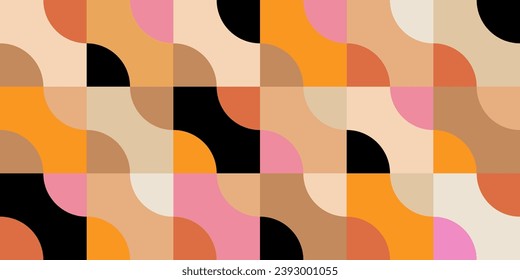 Geometric minimalistic mosaic seamless pattern. Abstract vector for web banner, business presentation, branding, card, invitation, poster, cover, home decor, textile print.