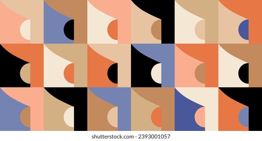 Geometric minimalistic mosaic seamless pattern. Abstract vector for web banner, business presentation, branding, card, invitation, poster, cover, home decor, textile print.