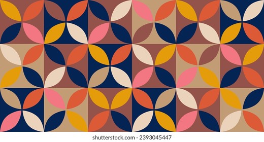 Geometric minimalistic mosaic seamless pattern. Abstract vector for web banner, business presentation, branding, card, invitation, poster, cover, home decor, textile print.
