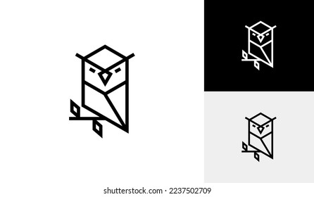 Geometric and minimalistic owl logo