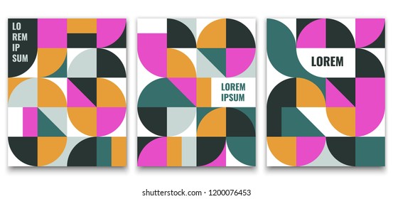 Geometric minimalistic pattern in Scandinavian style for poster design