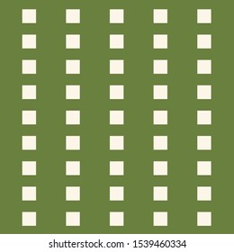 Geometric minimalistic squares seamless vector pattern in green and ivory editable and separable