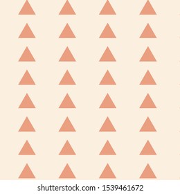 Geometric minimalistic triangles seamless vector pattern with tan and beige editable and separable