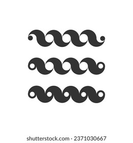 Geometric minimalistic wavy element in retro style. Vector shape for frame, packaging, labels, postcards, invitations, decor.