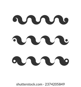 Geometric minimalistic wavy element in retro style. Vector shape for frame, packaging, labels, postcards, invitations, decor.