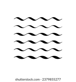 Geometric minimalistic wavy element in retro style. Vector shape for frame, packaging, labels, postcards, invitations, decor.