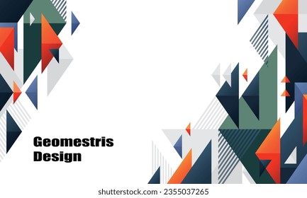 geometrisches Hintergrunddesign, Blau, Orange und Grün. Diese Datei lautet eps10