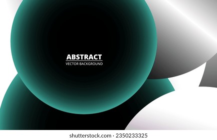 Fondo abstracto geométrico moderno con círculos de gradiente verde oscuro para folletos, banner, portada, folleto, negocios, corporativos. Ilustración del vector