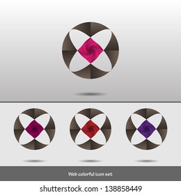 Geometric modern abstract colorful vector web item set for company