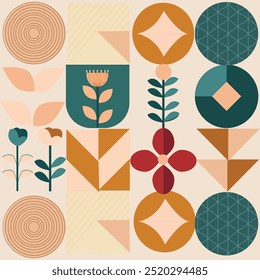 Geometric modern background Bauhaus Abstract nature in minimalist style Seamless pattern