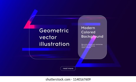 Geometric modern background with triangle shapes with colored gradient. Vector trendy screen design, landing web page template, eps10