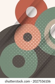 Geometric modern backgrounds, abstract pattern of rings, disk. Template for your design. Vector illustration
