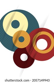 Geometric modern backgrounds, abstract pattern of rings, disk. Template for your design. Vector illustration