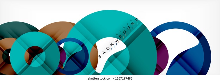 Geometric modern backgrounds, rings abstract template, vector illustration