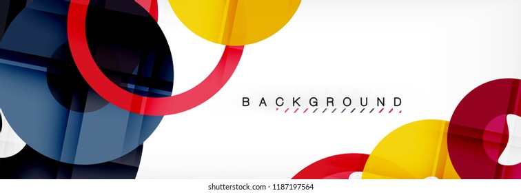 Geometric modern backgrounds, rings abstract template, vector illustration
