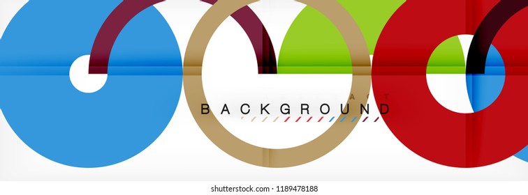 Geometric modern backgrounds, rings abstract template, vector illustration