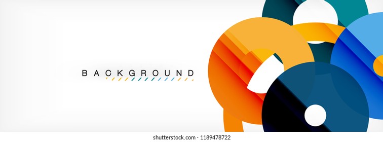 Geometric modern backgrounds, rings abstract template, vector illustration