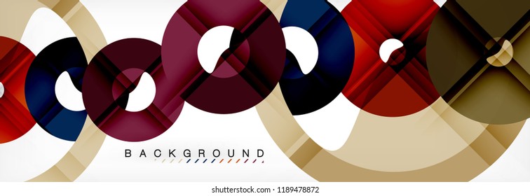 Geometric modern backgrounds, rings abstract template, vector illustration