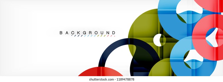 Geometric modern backgrounds, rings abstract template, vector illustration