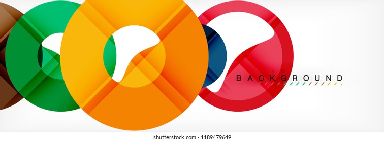 Fondos geométricos modernos, plantilla abstracta de anillos, ilustración vectorial