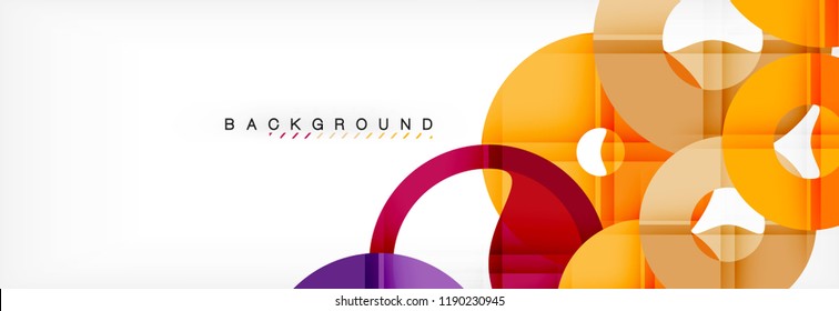 Geometric modern backgrounds, rings abstract template, vector illustration