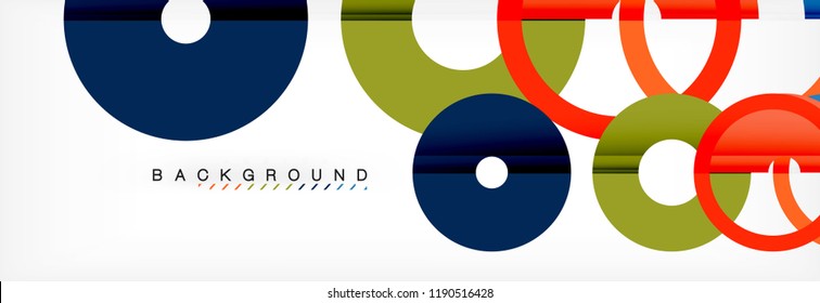 Geometric modern backgrounds, rings abstract template, vector illustration