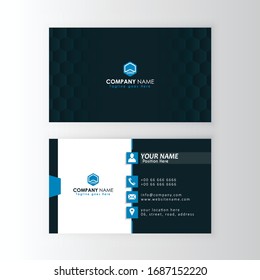 Geometric Modern Business Card Template Blue And Black