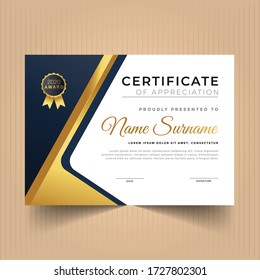 Geometric modern certificate of achievement template