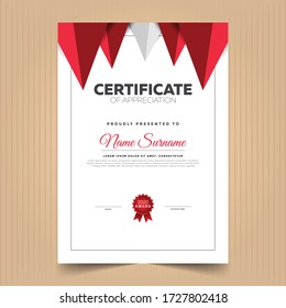 Geometric modern certificate of achievement template with geometry