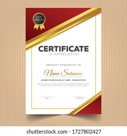 Geometric modern certificate of achievement template, Award diploma certificate design template, Certificate of diploma with modern design