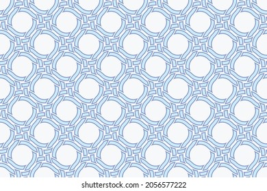 Geometric modern continuous celtic allover motif. Abstract common line background. Minimalist geometrical interleaving irish pattern. Classy colorful ornament graphic fabric textile print block
