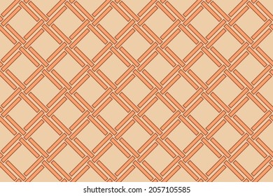 Geometric modern continuous celtic allover motif. Abstract common line background. Minimalist geometrical interleaving irish pattern. Classy colorful ornament graphic fabric textile print block